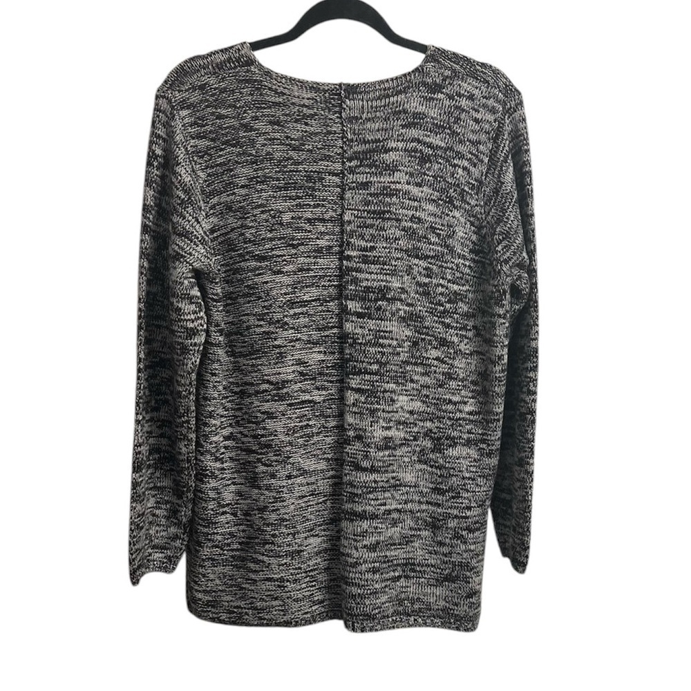 Basic Editions Plus Black & White Heathered Pullo… - image 2